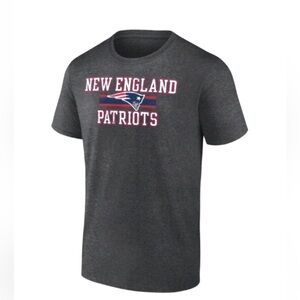 NFL New England Patriots Men's Team Striping Gray Short Sleeve Shirt - New